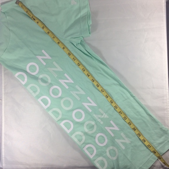 NWT Victoria's Secret Graphic Tee LONDON Teal Raw Edge Boat Neck Tee T-Shirt L - Picture 8 of 15